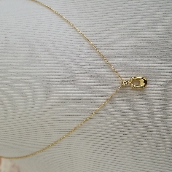 New COACH Chubby C Pendant Necklace - Picture 2 of 9